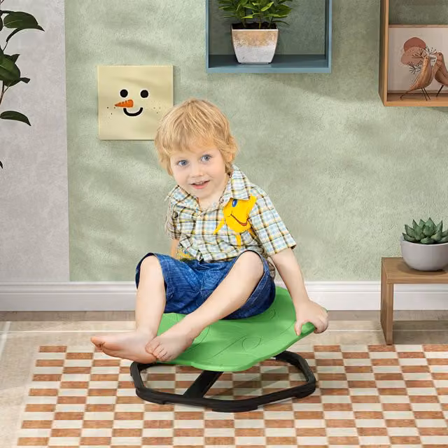 AIYAPLAY Elephant Shape Spinning Chair in Green
