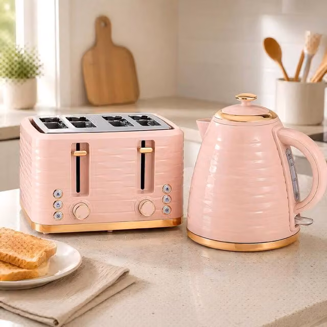 STILVORA Kettle and Toaster Set, Pink – 1