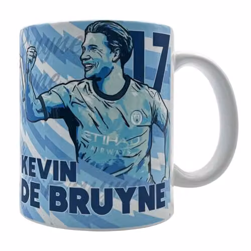 Fan Originals Manchester City Kevin De Bruyne Ceramic Mug in Blue, 325 ml