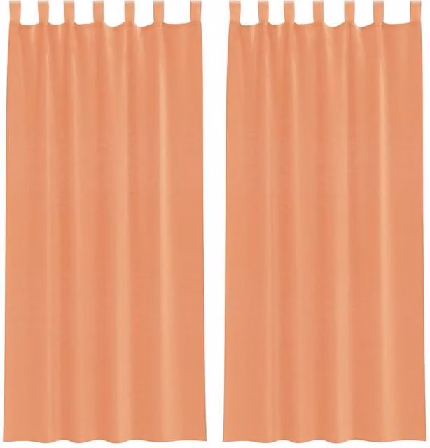 Berkfield Home Voile Curtains with Tabs, 2 Pack, Terracotta, W: 140 cm, H: 225 cm