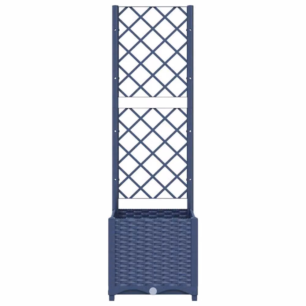 Berkfield Home Garden Planter with Trellis in Dark Grey, W/D/H: 40 x 40 x 136 cm – 3