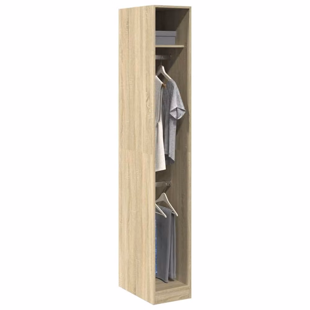 Berkfield Home Sonoma Oak Wardrobe in Light Oak, W/D/H: 30 x 50 x 200 cm – 2