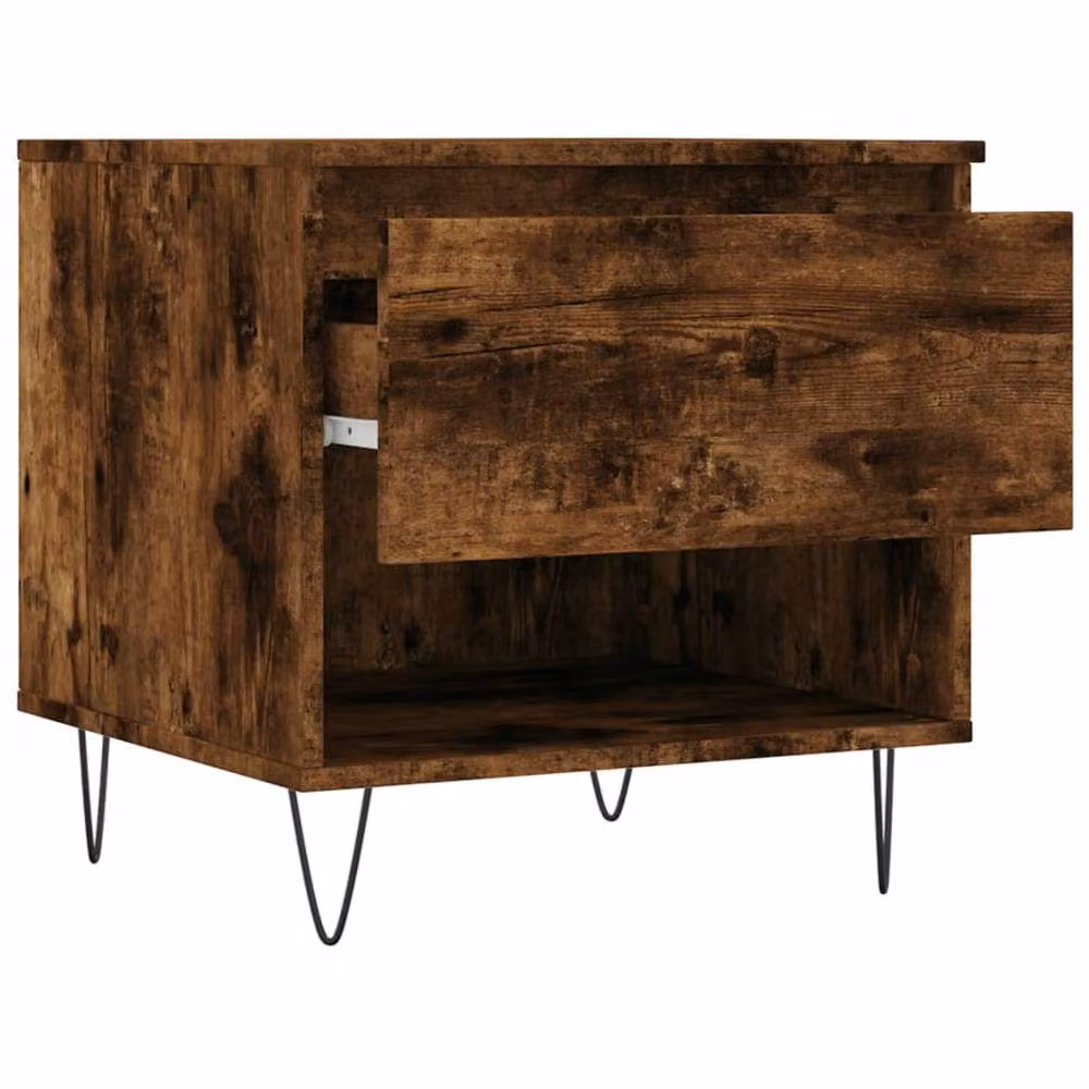 Berkfield Home Set of 2 Nested Coffee Tables in Smoked Oak Brown, W/D/H: 50 x 46 x 50 cm – 4
