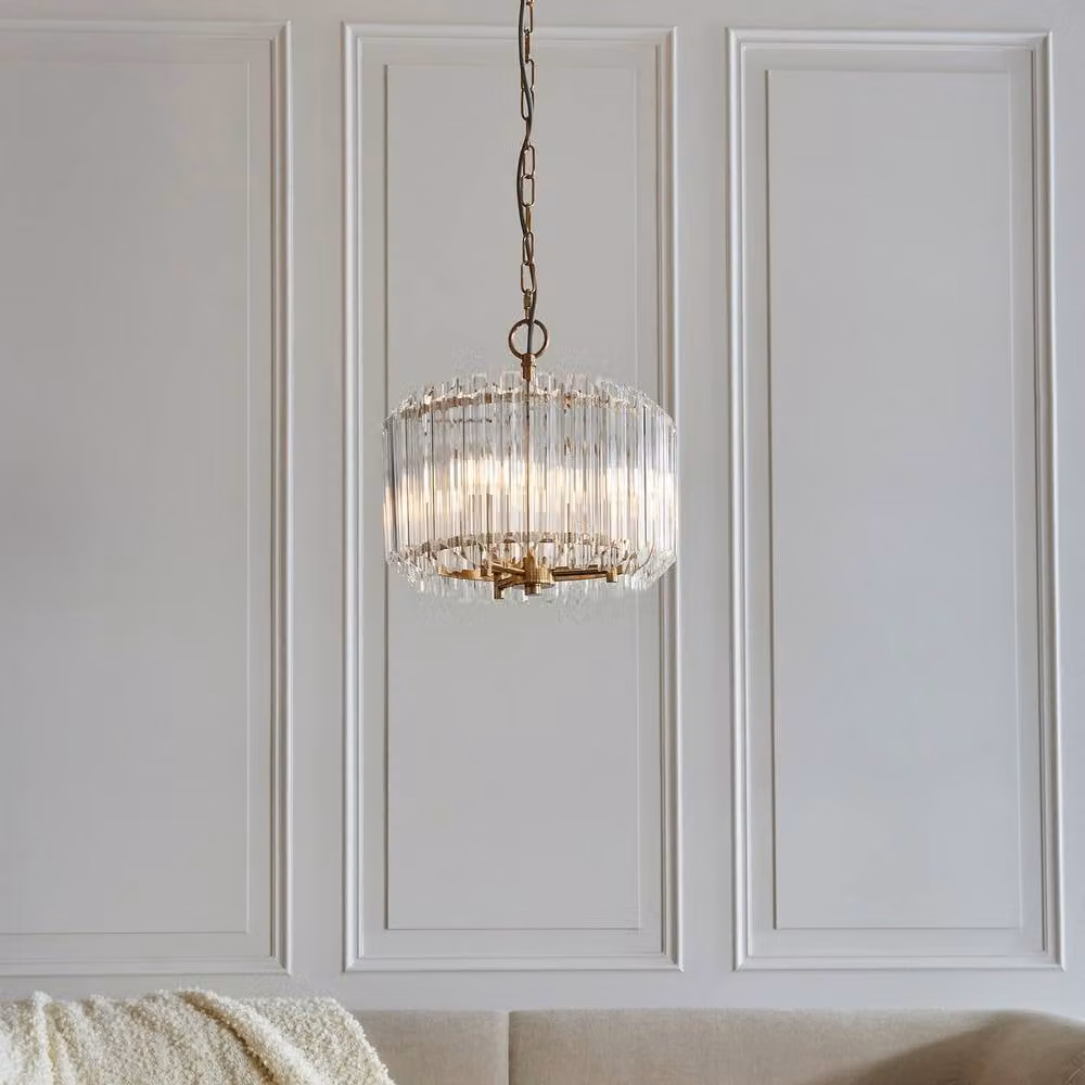 Netlighting Valentina Pendant Light with Transparent Glass and Gold/Brass Finish, 3x E14 – 2