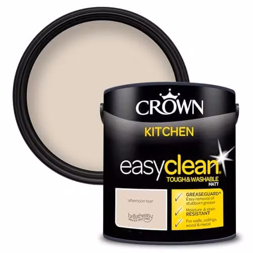 Crown Easyclean Matt Kitchen Paint in Beige, 2.5l