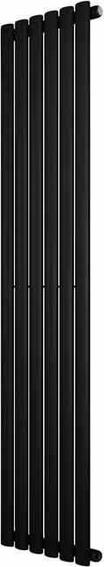 Monstershop Oval Single Column Steel Radiator in Black, H: 160 cm, W: 36 cm – 1