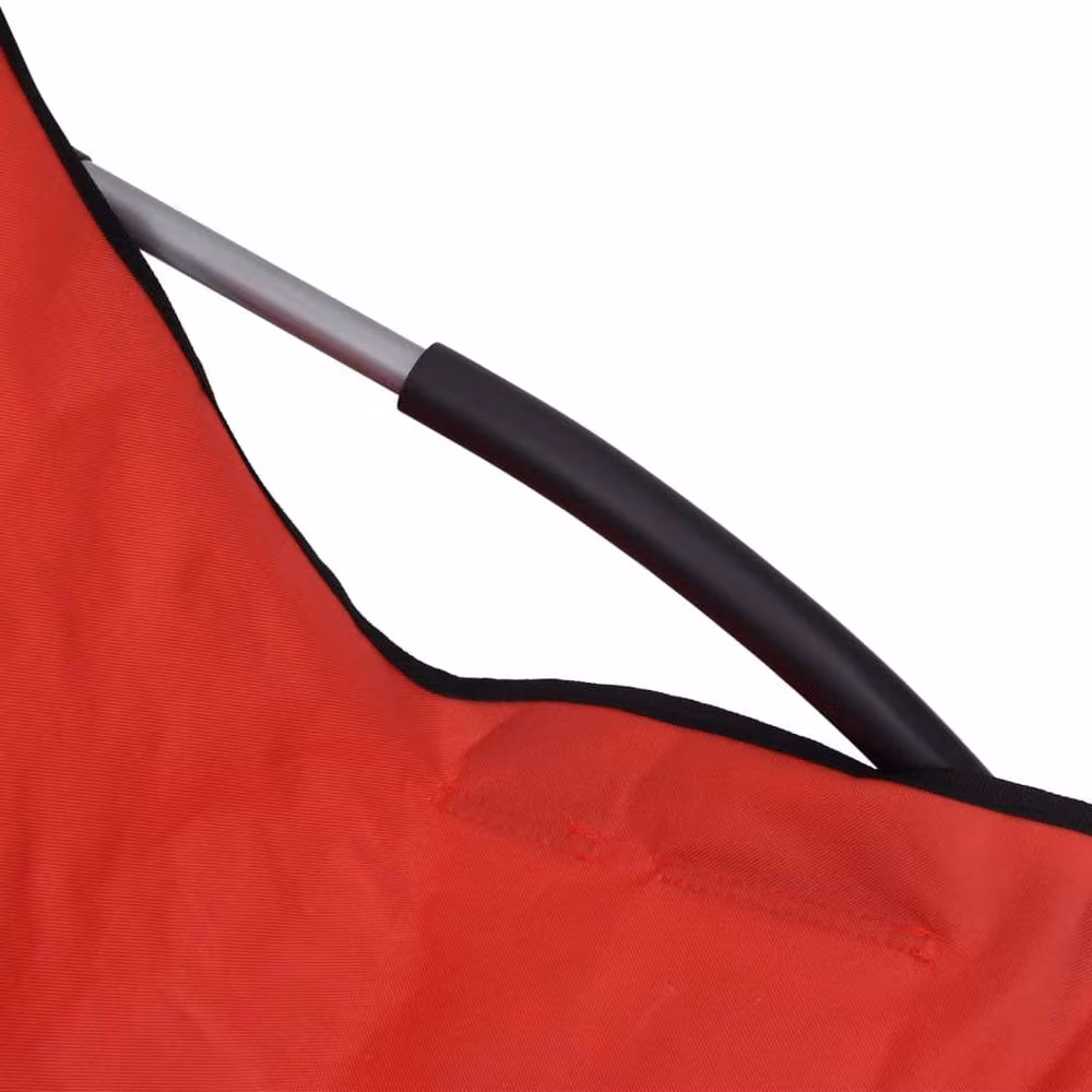 Berkfield Home Set of 2 Red Fabric Folding Beach and Garden Chairs with Armrests – 5
