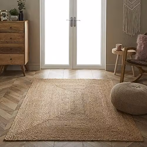 NATURELLE Stockport Natural Handbraided Jute Rug, Beige, W: 120 cm, L: 170 cm – 2