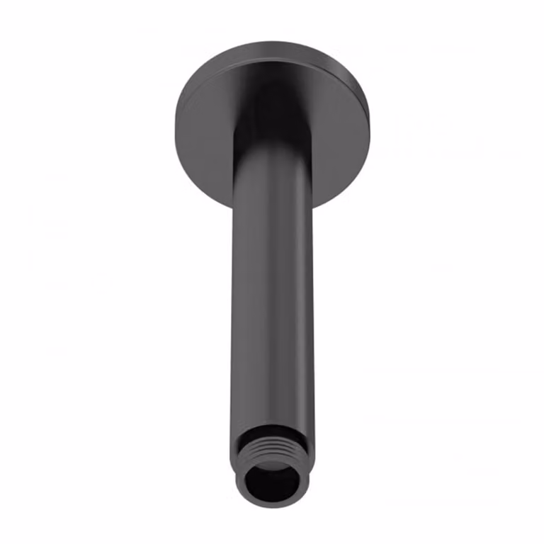 Arvan Round Matt Black Ceiling Mounted Brass Shower Arm with 1/2 inch Connection