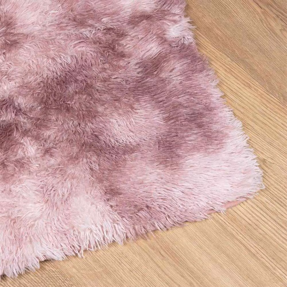Berkfield Home NAVARRA Shaggy High Pile Rug, Dusty Pink, W/D: 120 x 120 cm – 2