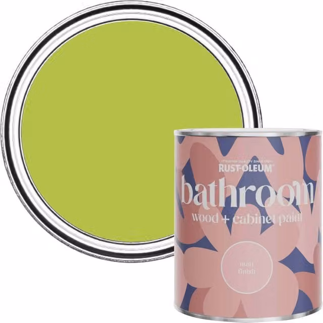 Rust-Oleum Green Moisture Resistant Bathroom Wood and Cabinet Paint in Matt Finish - Key Lime 0.75 l