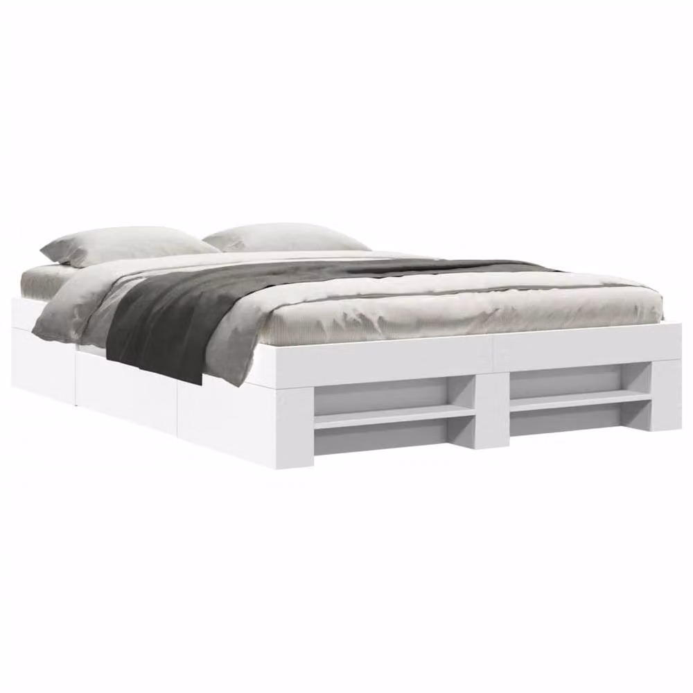 Berkfield Home Small Double Bed Frame with Drawers in White, W/D/H: 120 x 200 cm – 2