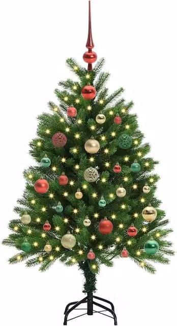 Berkfield Home Realistic Green Tabletop Christmas Tree with 150 LEDs and Stand, Height: 120 cm – 1