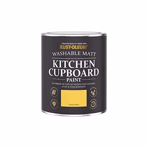 Rust-Oleum Lemon Sorbet Yellow Kitchen Cupboard Paint, Matt Finish, 750ml – 4