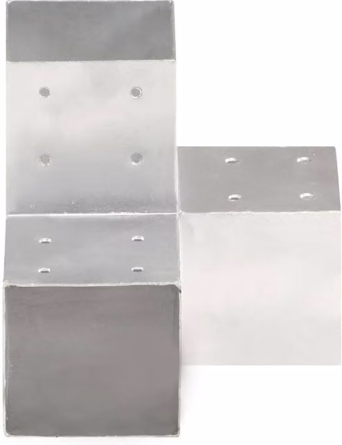 Berkfield Home Y Shape Post Connectors, 4 Pack, Galvanised Silver Metal