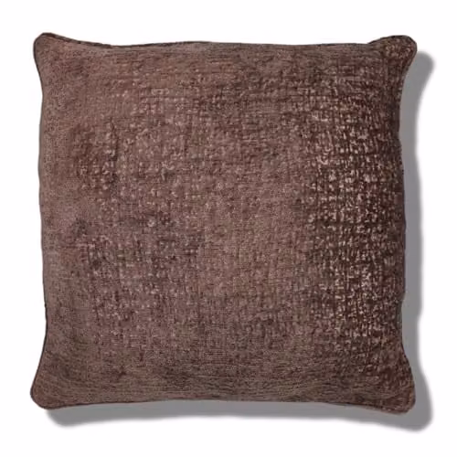 Kampala Hill Belmont Set of 2 Chenille Textured Square Decorative Cushions with Covers, Dusky Pink, W/D/H: 55 x 55 x 55 cm – 2
