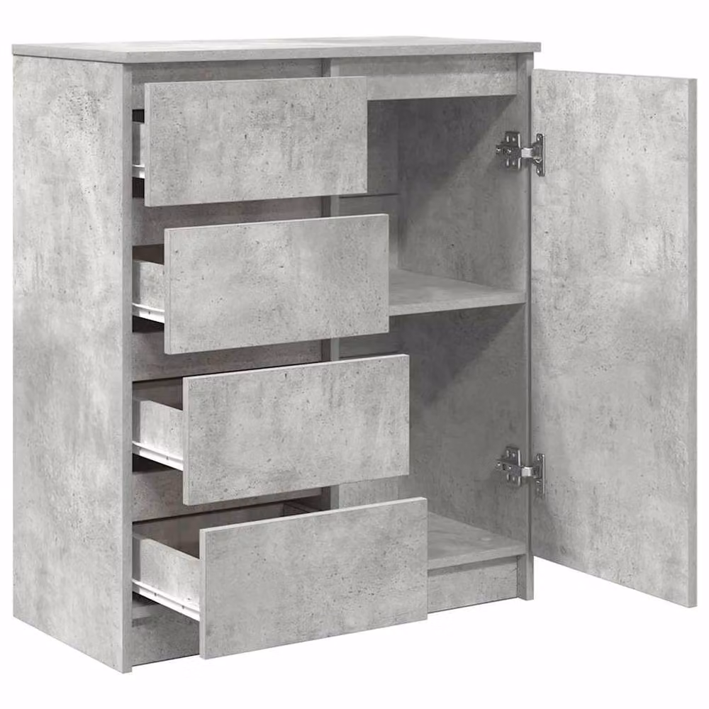 Berkfield Home Sideboard with Drawers in Concrete Grey, W/D/H: 71 x 35 x 84 cm – 2