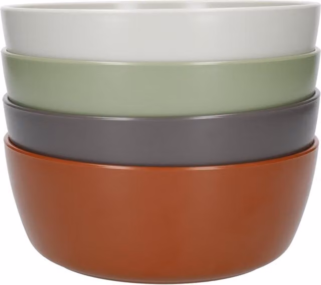Mikasa Summer Set of 4 Multicolour Plastic Bowls, 16 cm