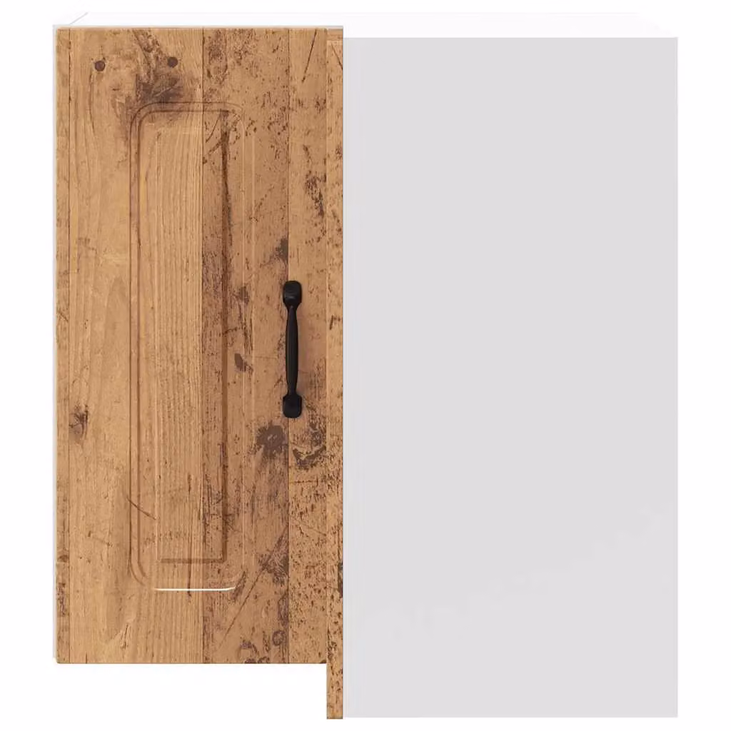 Berkfield Home Kalmar Wall Mounted Kitchen Corner Cabinet in Brown Old Wood Finish – 2
