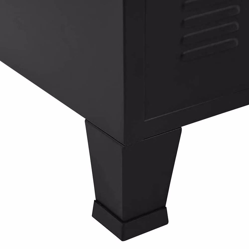 Berkfield Home Industrial Metal Storage Chest in Matt Black, W/D/H: 75 x 40 x 80 cm – 5