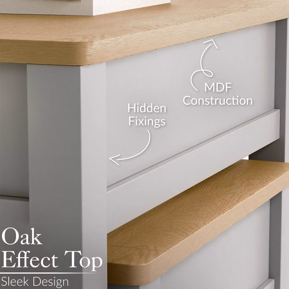Christow Set of 2 Nest of Tables in Grey Oak Effect with Storage – 2