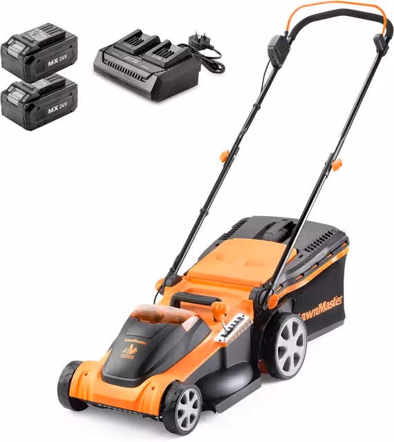 LawnMaster MX 24V Cordless Lawnmower, Orange
