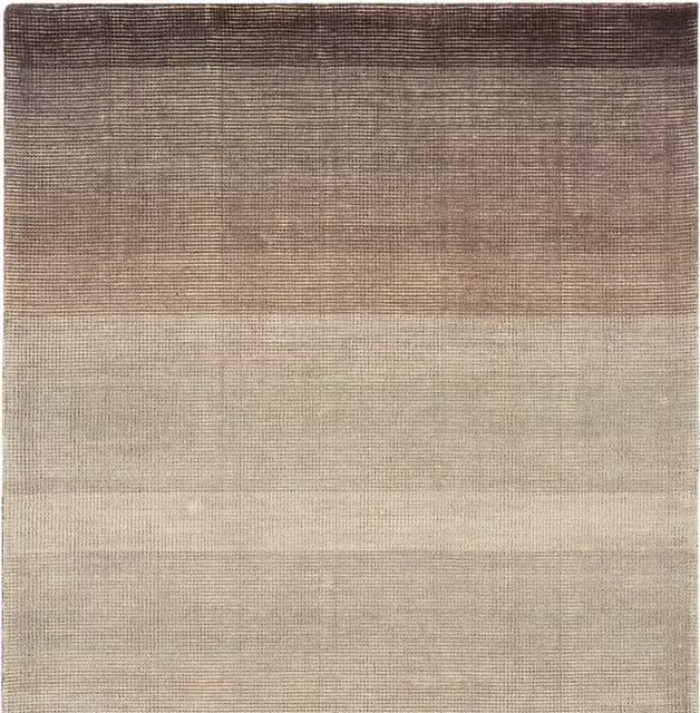 Asiatic Carpets Brown Modern Striped Hand-Knotted Wool and Cotton Rug