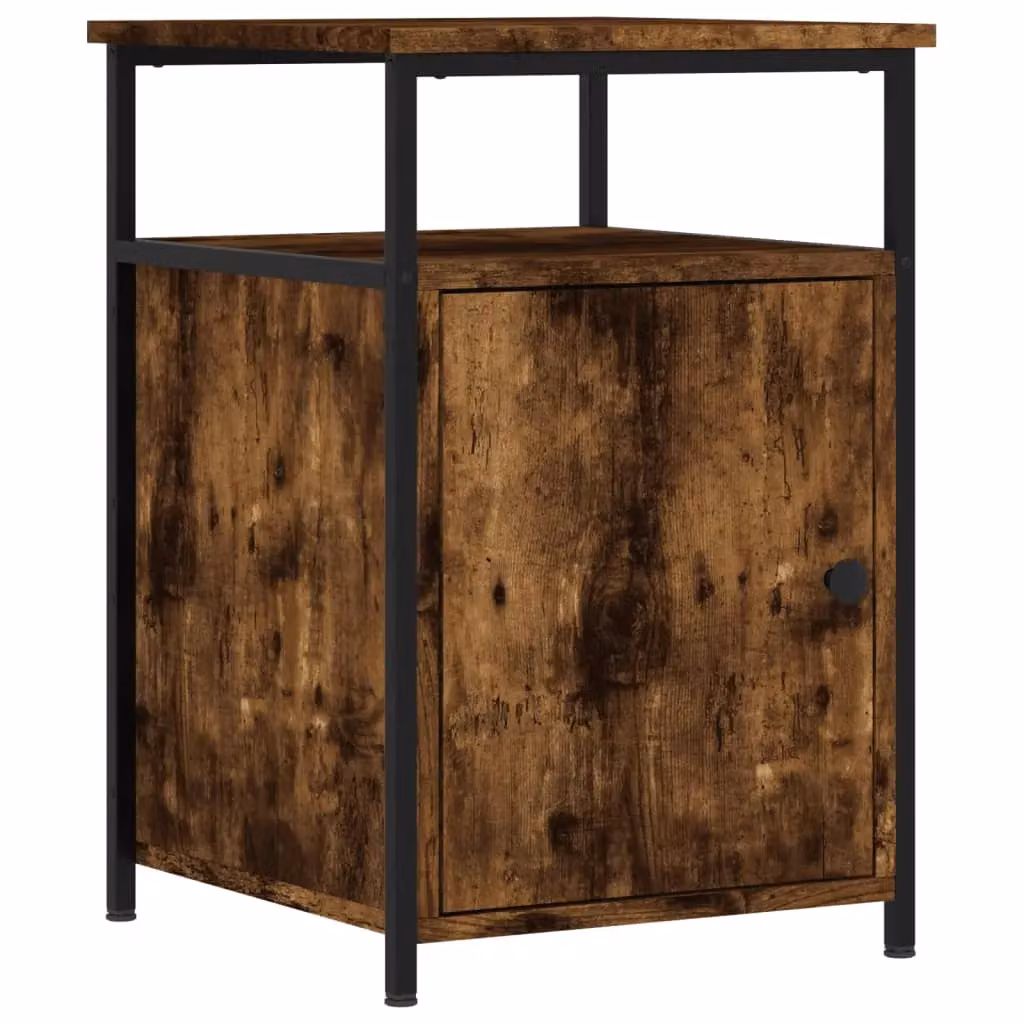 Berkfield Home Set of 2 Bedside Cabinets in Smoked Oak Brown, W/D/H: 40 x 42 x 60 cm – 3