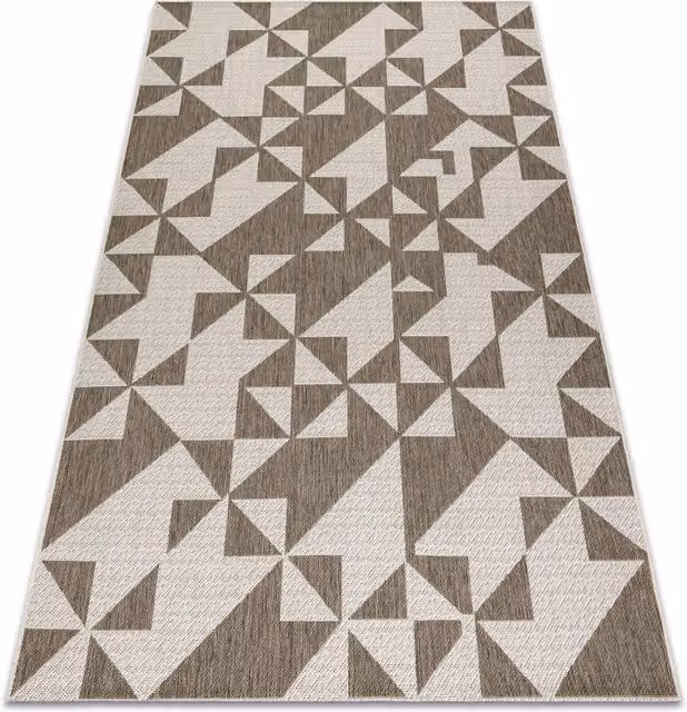RugsX Floorlux Geometric Modern Rug in Beige, W/D/H: 170 x 120 x 0.6 cm