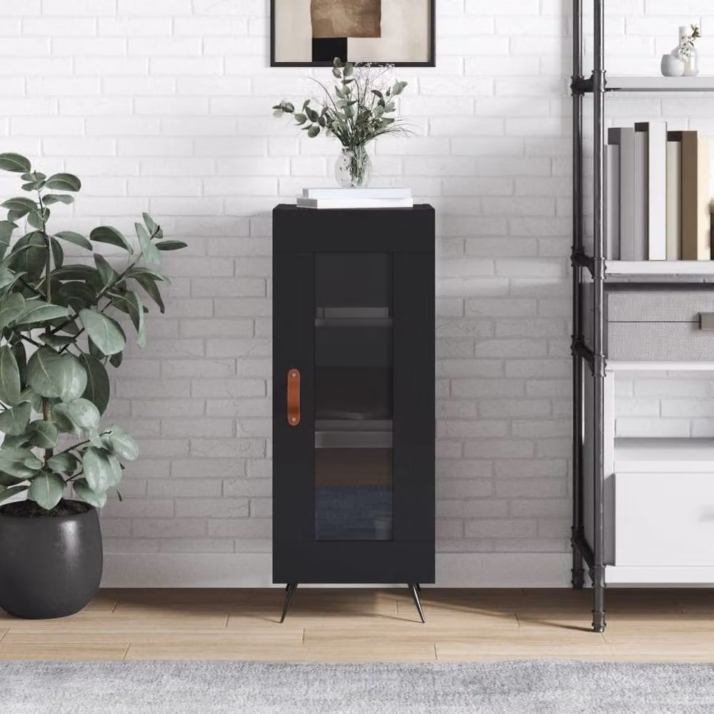 Berkfield Home Black Matt Sideboard, W/D/H: 34.5 x 34 x 90 cm – 2
