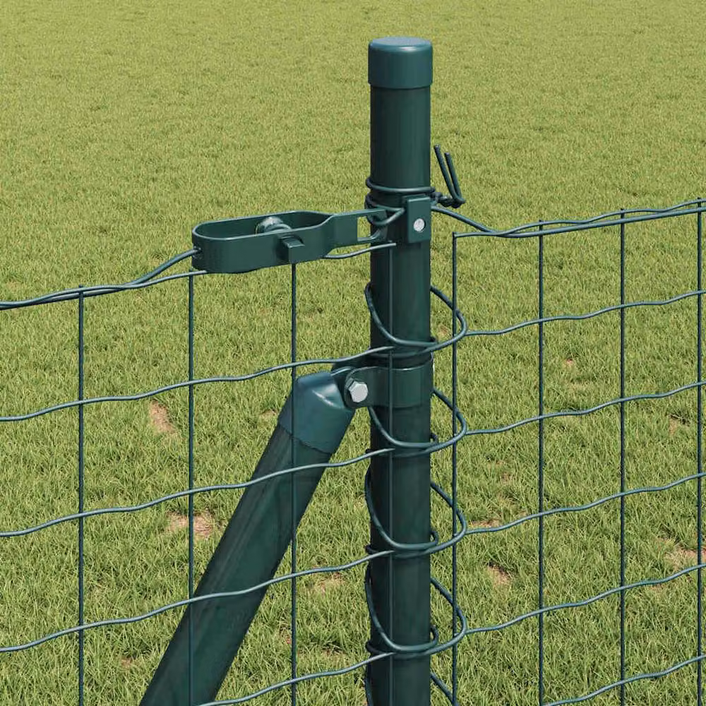 vidaXL Set of 26 Green Square Concrete and Metal Fence Posts, W/D/H: 3.2 x 3.2 x 90 cm – 3