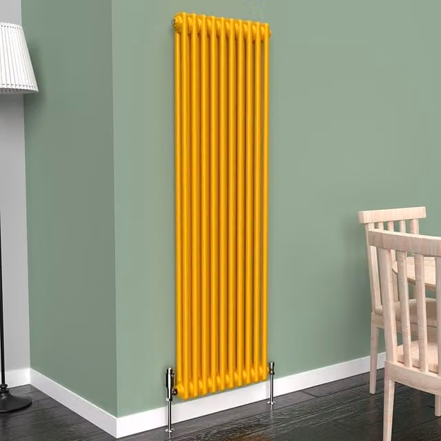 Lux Heat Vertical Coloured Column Radiator in Sunflower Yellow, H 150 cm x W 47 cm