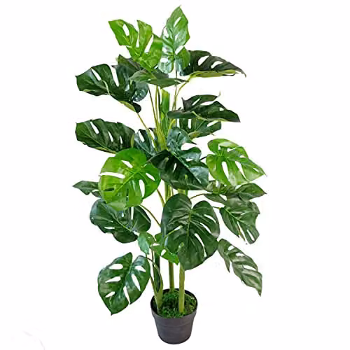 Leaf Design UK Realistic Artificial Monstera Cheese Plant, Green, 100cm