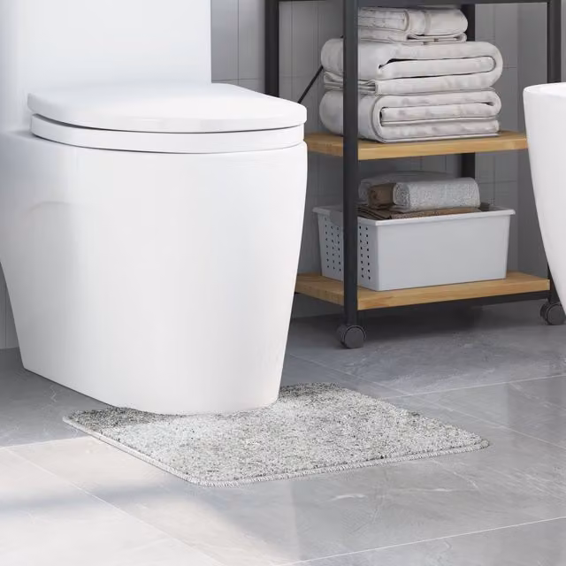 Berkfield Home U-Shaped Non-Slip Bath Mat, Grey, 50 x 50 cm