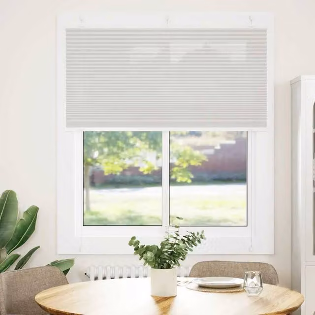 Berkfield Home Single Pleat Corded Blind in Light Grey, W: 120 cm, H: 150 cm, Polyester Fabric
