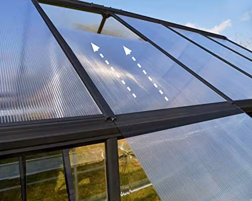 Palram Canopia Clear as Glass Hybrid Greenhouse in Grey with Polycarbonate Panels – 4