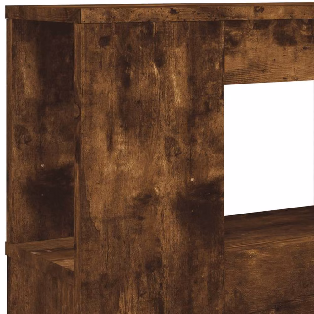 Berkfield Home LED Headboard in Smoked Oak Brown with Integrated Lighting and Shelf, W: 120 cm, D: 18.5 cm, H: 103.5 cm – 7