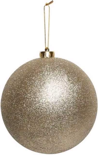 KDMD Gold Champagne Glitter Shatterproof Christmas Bauble, Diameter: 15 cm