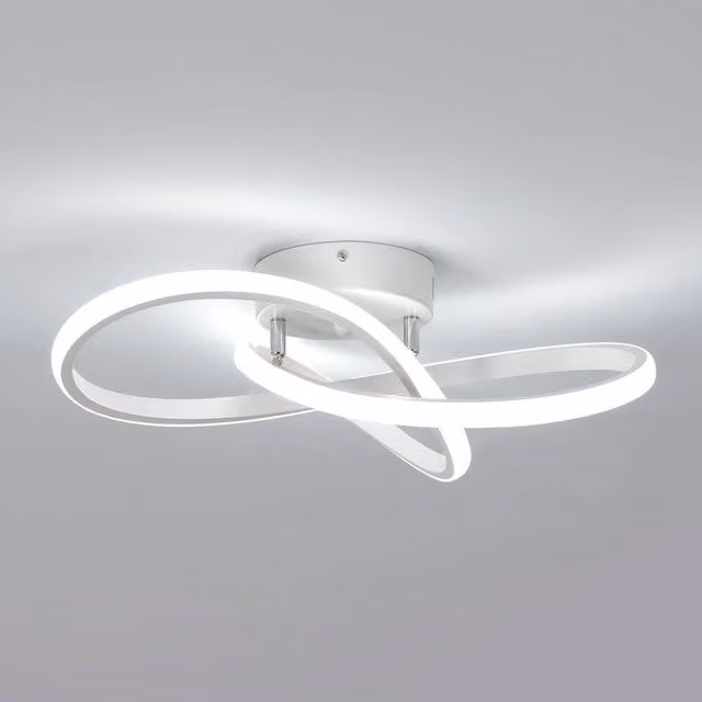 Pheashine Modern LED Ceiling Light, 38W, White and Silver, Diameter: 40 cm
