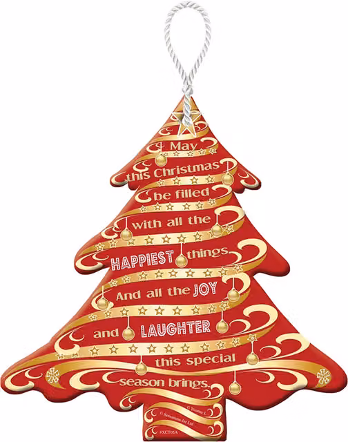 Sensations May This Christmas Be Filled Tree Design Hanging Plaque, Multicolour