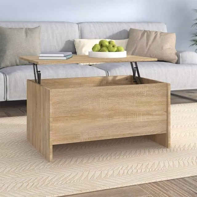 Berkfield Home Sonoma Oak Coffee Table in Brown, W: 80 cm, D: 55.5 cm, H: 41.5 cm – 1