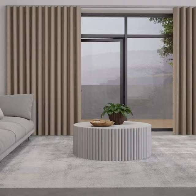 Terrys Positano Made to Measure Wave Blackout Fabric Curtain in Beige