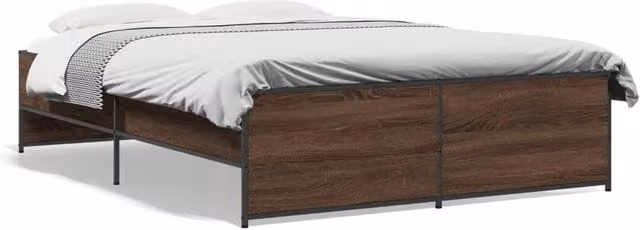Berkfield Home Small Double Bed Frame in Brown Oak, W/D/H: 120 x 40.5 x 200 cm – 1