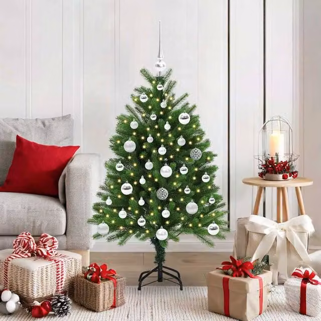 Berkfield Home Green Christmas Tree with 150 LEDs and Stand, Height: 120 cm