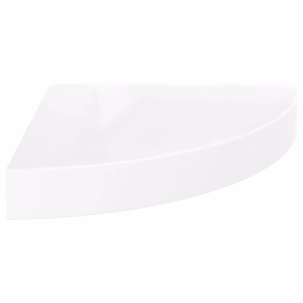 Berkfield Home Floating Corner Shelf in High Gloss White, W/D/H: 25 x 25 x 3.8 cm – 2