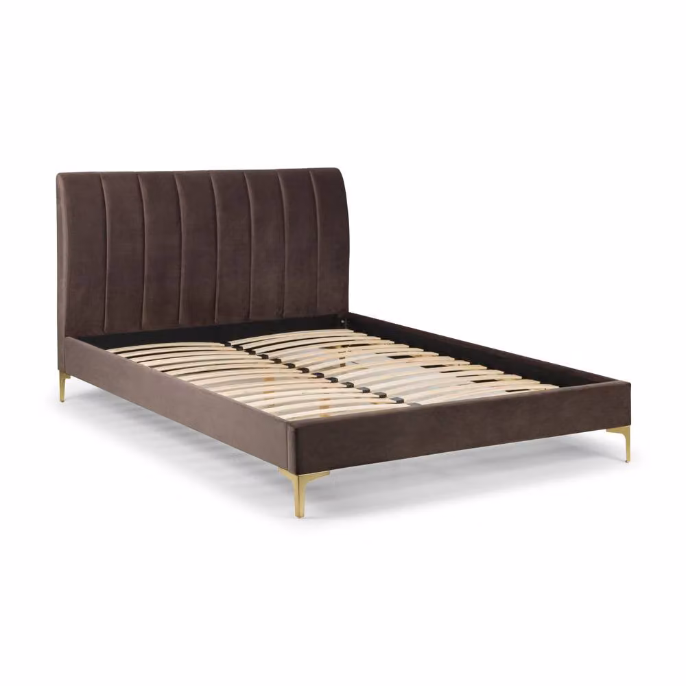 Cheshire Premium Pecan Upholstered Bed in Brown, Double (Width: 135 cm) – 2