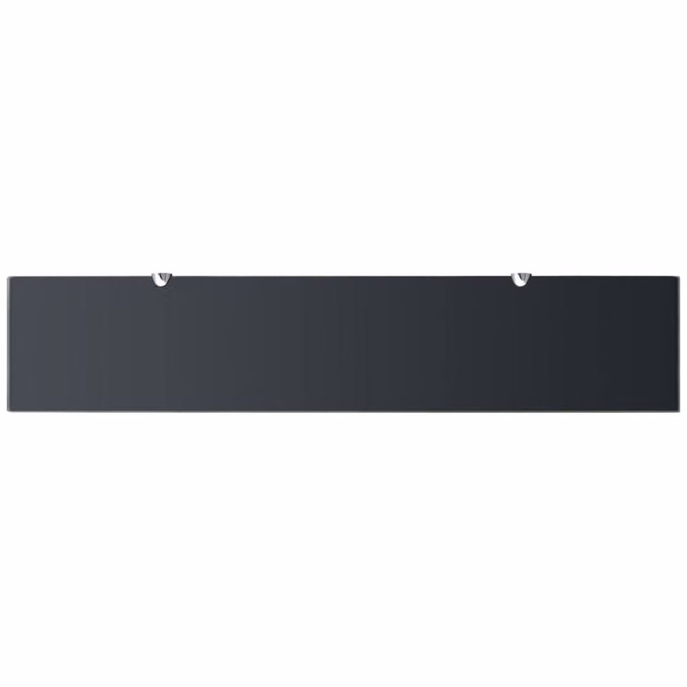 Berkfield Home Black Glass Floating Shelves, 2 Pack, W: 100 cm, D: 20 cm – 2
