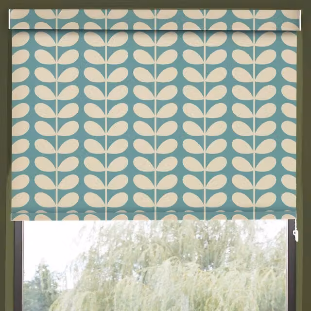 Orla Kiely Solid Stem Translucent Made to Measure Roller Blind in Duckegg Blue