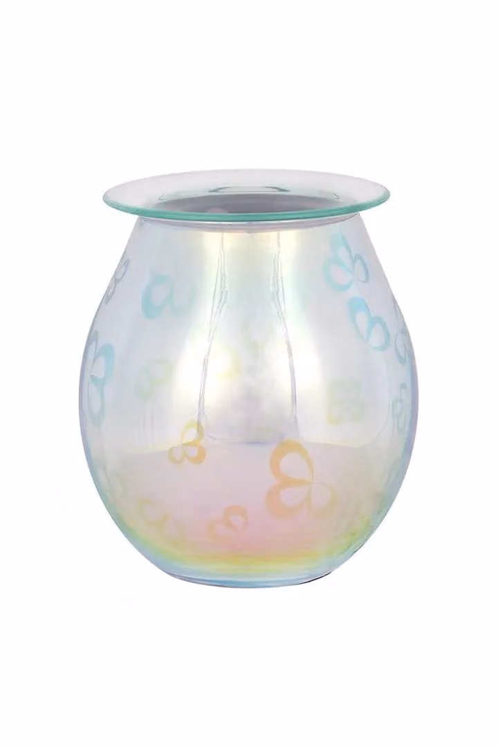 KDMD 3D Flower Petal Light Up Electric Oil Burner in Silver and Multicolour