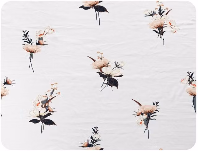 Benjamin Tate Design Flower Bunches Fleece Blanket in Brown, Beige and White, W/D/H: 120 x 150 cm – 2
